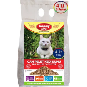 Bonny Nice Doğal Kedi Kumu Çam Pellet 2 Kg 4 Lt (5 Paket)