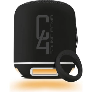 C4 Siyah Taşınabilir Bluetooth Hoparlör Ses Bombası Yüksek Ses Gücü Sese Duyarlı LED Işık