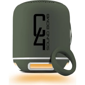 C4 Yeşil Taşınabilir Bluetooth Hoparlör Ses Bombası Yüksek Ses Gücü Sese Duyarlı LED Işık