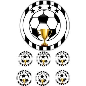 Yenilebilir Pasta Resmi Futbol Model 3 Pirinç Kağıdından 6-8-10 Kişilik Pastaya Uygun 16 cm