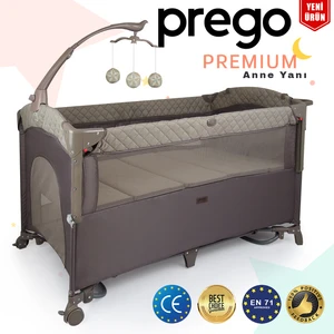 Premium Anne Yanı Dönenceli Oyun Parkı 70*120 cm Bej 8048