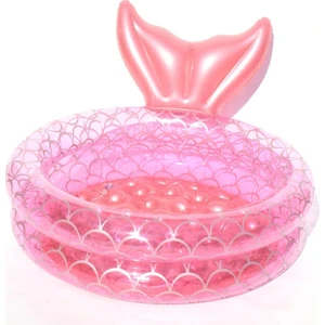 Szykd Şişme Mermaid Şekli Havuz Ev Çocuk Bebek Pembe Yuvarlak Yüzme Havuzu Yüzen Hava Yastığı Boyutu: 120 cm  (Yurt Dışından)