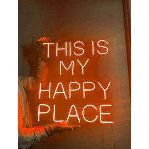This Is My Happy Place Neon Yazı LED Tabela Dekoratif Aydınlatma(50 x 50 Cm)