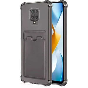 Xiaomi Redmi Note 9 Pro Kılıf Kartlıklı Darbe Korumalı Silikon + Ekran Koruyucu