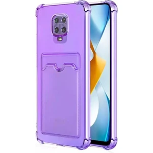 Xiaomi Redmi Note 9 Pro Kılıf Kartlıklı Darbe Korumalı Silikon + Ekran Koruyucu