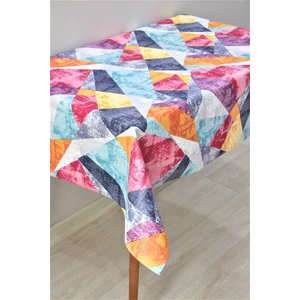 Dede Ev Tekstil  Elyaf Astarlı Silinebilir Pvc Muşamba Masa Örtüsü 1182-1RENKLIÜÇGENLER