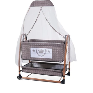 Loove Bebe King Lüx Metal Sallanır Beşik Kahverengi