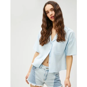 Kısa Kollu Gömlek Rahat Kesim Cep Detaylı Düğmeli