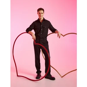 Basic Dokuma Pantolon Düğmeli Cep Detaylı