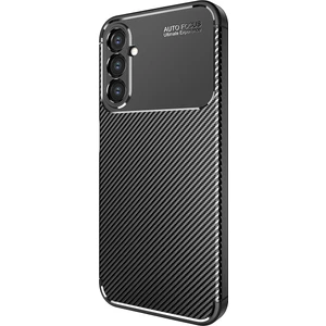 Caseworld Samsun Galaxy A34 ile Uyumlu Kapak Kamera Korumalı Karbon Tasarımlı Silikon Kılıf - Siyah