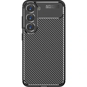 Samsun Galaxy S23 Plus ile Uyumlu Kapak Kamera Korumalı Karbon Tasarımlı Silikon Kılıf - Siyah
