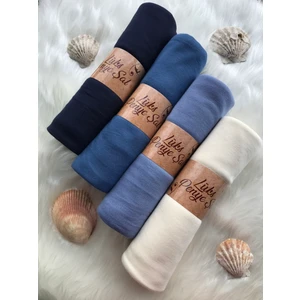 Naciye Sultan Tesettür Penye Şal 4'lü Set (Lacivert - Indigo - Kot Mavisi - Krem)