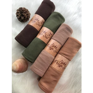 Naciye Sultan Tesettür Penye Şal 4'lü Set (Acı Kahve - Haki - Sütlü Kahve - Camel)