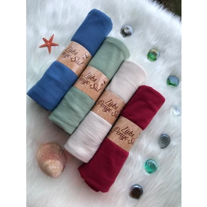 Naciye Sultan Tesettür Penye Şal 4'lü Set (Indigo - Çağla - Taş - Bordo)