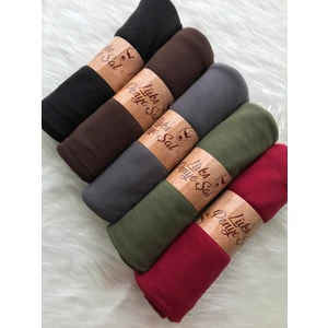 Naciye Sultan Tesettür Penye Şal 5'li Set (Siyah - Acı Kahve - Füme - Haki - Bordo)