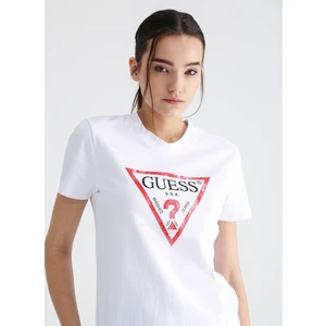 Bisiklet Yaka Beyaz Kadın T-Shirt W2BI69K8FQ1G011