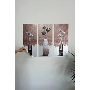 Akıllı Kağıt Statik Tutunma Özellikli 3'lü Bronz Vazo 33-75