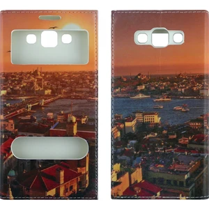 Samsung Galaxy E700 E7 2015 Uyumlu Pencereli Kapaklı Kılıf