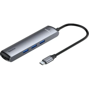 LED Işıklı 87W 4K 5 Gbps 6in1 Type C Hub HDMI 3x USB 3.0 RJ45 Type C Dönüştürücü Çoğaltıcı Hub