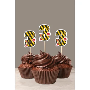 Neşeli Günlerim Iş Makinaları Temalı * 3 (Üç) Yaşında Cupcake Süsü '10LU