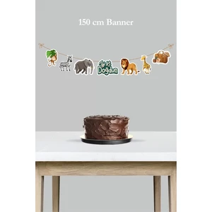 Neşeli Günlerim Safari Temalı Büyük Banner *kalın Kağıt 150CM
