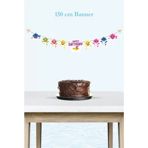 Neşeli Günlerim Baby Shark Temalı Büyük Banner *kalın Kağıt 150CM