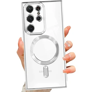 M.TK Moveteck S22 Ultra Kılıf Kamera Korumalı Metalik Magsafe Wireless Şarjlı Renkli Arkası Şeffaf Tam Koruma