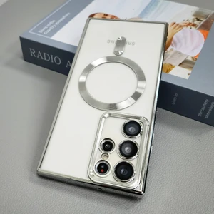 M.TK Moveteck S23 Ultra Kılıf Kamera Lens Korumalı Yumuşak Metalik Magsafe Şarjlı Zrıh