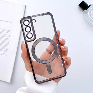 M.TK Moveteck Samsung Galaxy S23 Plus Kılıf Kamera Lens Korumalı Yumuşak Metalik Magsafe Şarjlı Zrıh