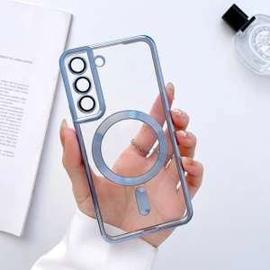 M.TK Moveteck Samsung Galaxy S23 Plus Kılıf Kamera Lens Korumalı Yumuşak Metalik Magsafe Şarjlı Zrıh