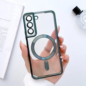 M.TK Moveteck Samsung Galaxy S23 Plus Kılıf Kamera Lens Korumalı Yumuşak Metalik Magsafe Şarjlı Zrıh