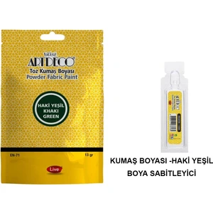Toz Kumaş Boyası 13 gr Adet Haki Yeşil ve Boya Sabitleyici