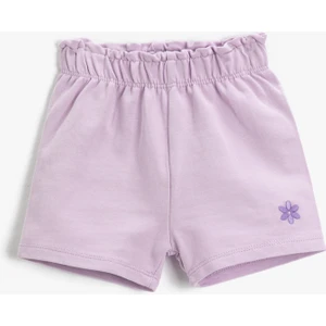 Basic Şort Beli Lastikli Işleme Detaylı Pamuklu