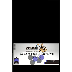Siyah Fon Kartonu 120 gr 10 Adet 50 x 70 cm
