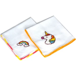 Kuti's Işlemeli 2'li Bebek Ağız Mendili Unicorn - Gökkuşağı