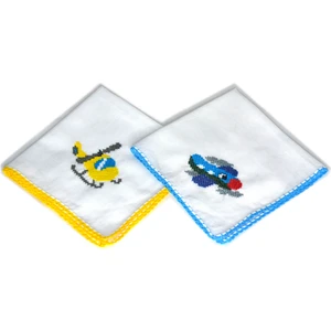 Kuti's Işlemeli 2'li Bebek Ağız Mendili Helikopter - Uçak
