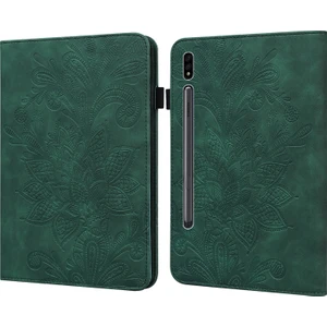 Zsunsky Shop Samsung Galaxy Tab S8 Için Dant Çiçek Pu Kılıfı Yeşil (Yurt Dışından)