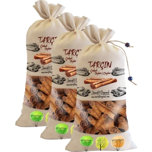 Zencefil Organik Bez Torba Seylon Yaprak Çubuk Tarçın 3 x 220 gr