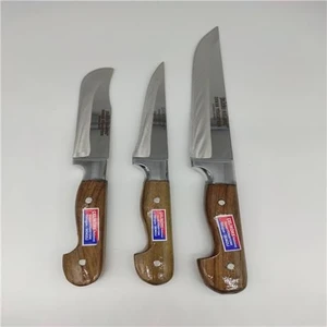 Hisar Bıçak Ahşap Saplı Kahverengi 3 Parça Kurban Seti