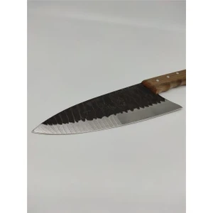 Hisar Bıçak Dövme Çelik Ahşap Rengi Şef Bıçağı 7