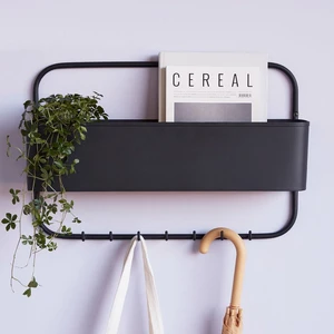 3Art Metal Dekoratif Askılık ve Metal Raf - Duvar Askısı - Banyo Hol Antre Askısı - Şemsiyelik - Saksılık