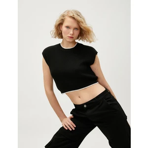 Crop Süveter Bisiklet Yaka