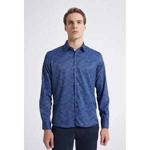 Twn Slim Fit Indigo Baskılı Gömlek 9EC02AD04259M