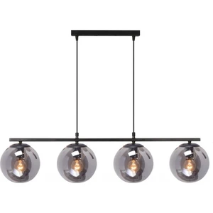 Modern Füme Glop Camlı Sıralı Dörtlü Siyah Sarkıt Avize