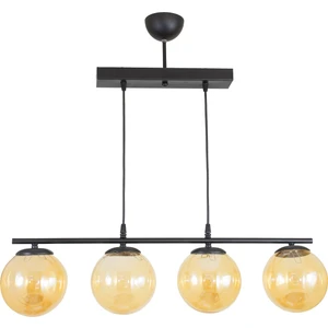 Dörtlü Siyah Model Modern Glop Balcamlı Avize