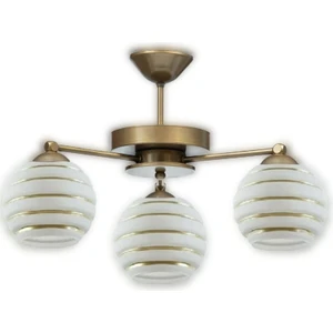 Eskitme 3'lü Modern Gold Şerit Camlı Plofonyer Model Avize