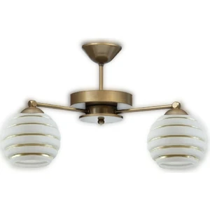 Eskitme 2'li Modern Gold Şerit Camlı Plofonyer Model Avize