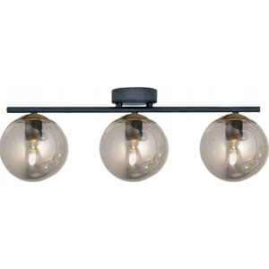 Siyah Üçlü Modern Füme Camlı Plafonyer Avize