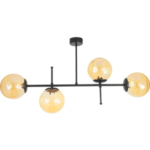 Dörtlü Siyah Model Modern Glop Balcamlı Avize