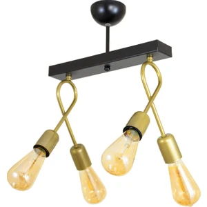 Dörtlü Gold Çapraz Fiyonk Model Avize